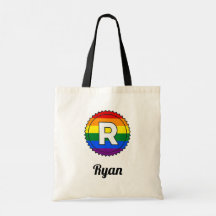 Letter R Initial & Name Gay Pride Rainbow Monogram