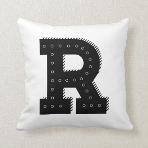Letter R Initial Pillow