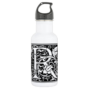 Letter R Medieval Monogram Art Nouveau 532 Ml Water Bottle