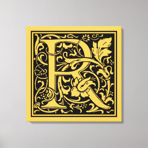 Letter R Medieval Monogram Art Nouveau Canvas Print