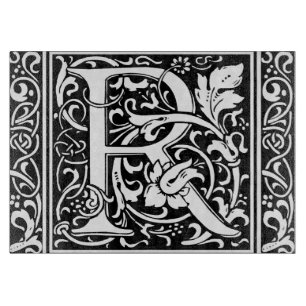 Letter R Medieval Monogram Art Nouveau Cutting Board