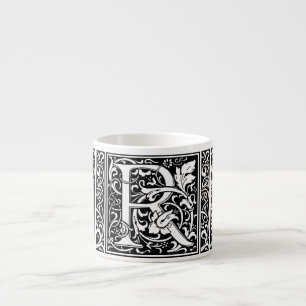 Letter R Medieval Monogram Art Nouveau Espresso Cup