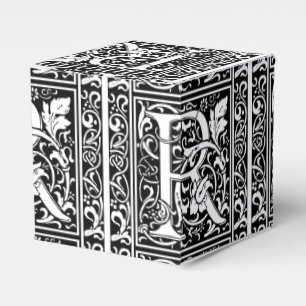 Letter R Medieval Monogram Art Nouveau Favor Box