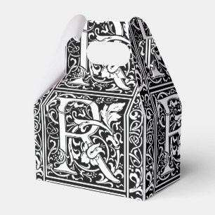 Letter R Medieval Monogram Art Nouveau Favor Box