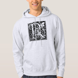 Letter R Medieval Monogram Art Nouveau Hoodie
