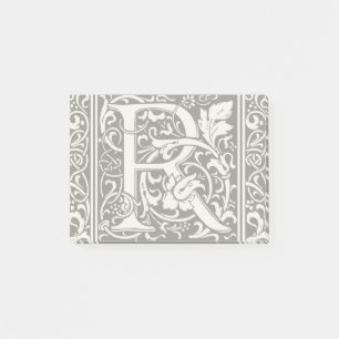 Letter R Medieval Monogram Art Nouveau Post-it Notes