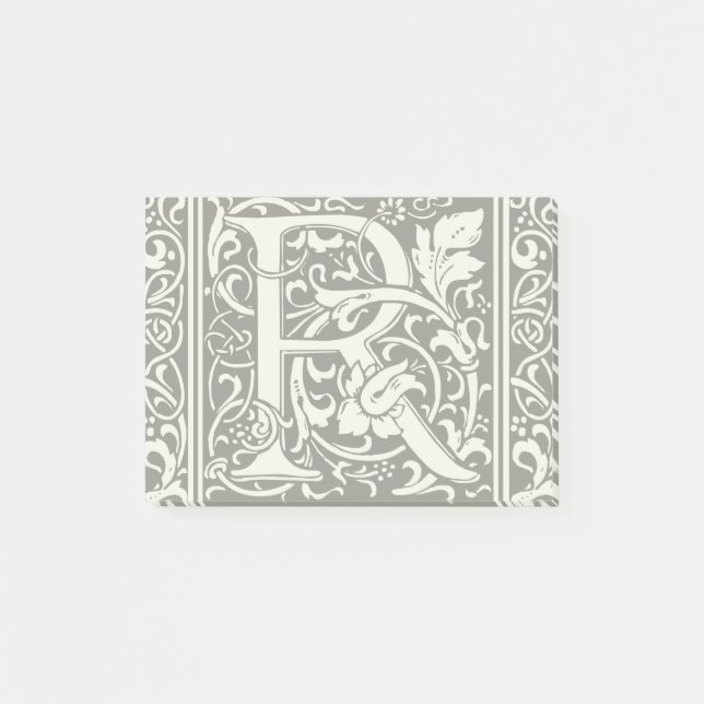 Letter R Medieval Monogram Art Nouveau Post-it Notes (Front)