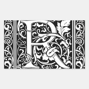Letter R Medieval Monogram Art Nouveau Sticker