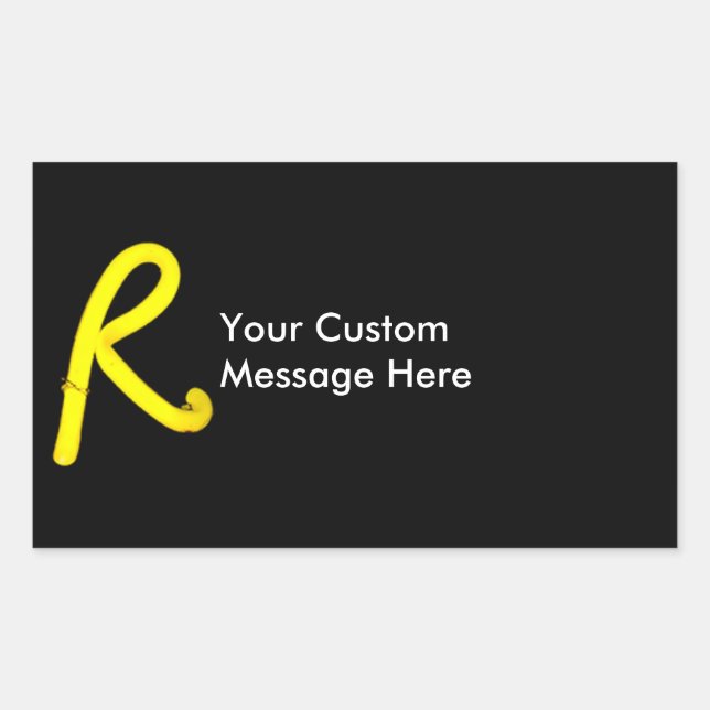 Letter "R" Neon Light Monogram Sticker (Front)