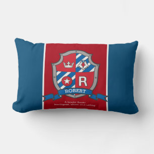 Letter R Robert name meaning custom Lumbar Pillow
