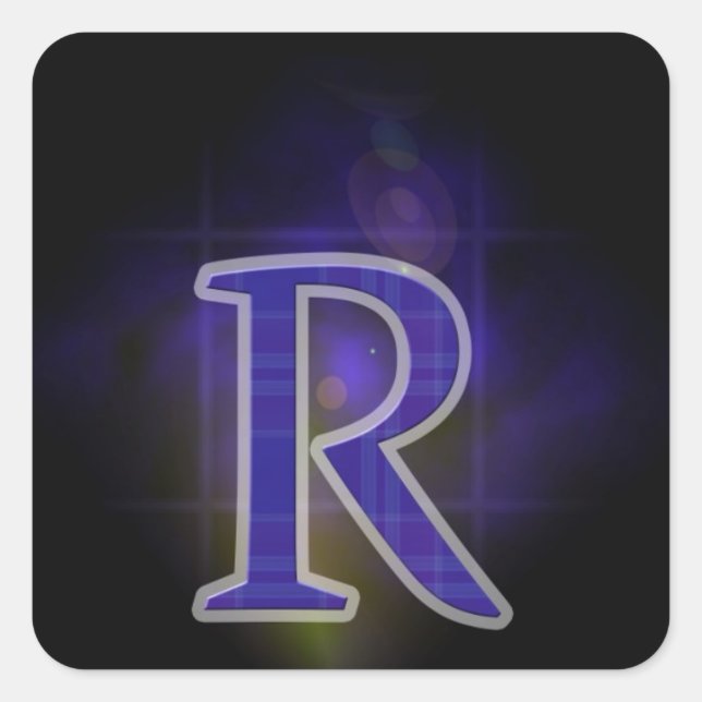 Letter R Square Sticker (Front)
