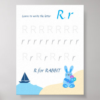 Letter R Tracing Poster for Kids