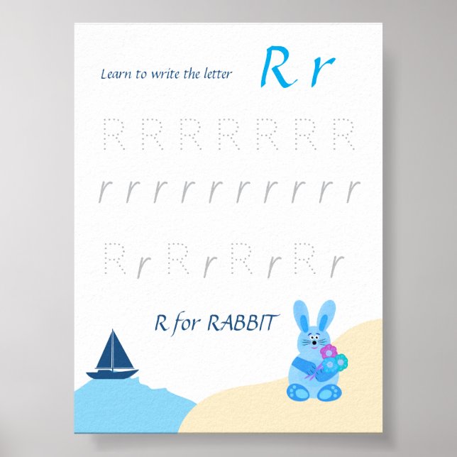 Letter R Tracing Poster for Kids (Front)