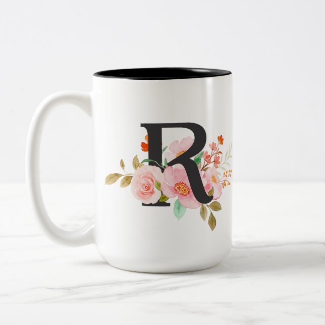 Letter R Two-Tone Coffee Mug (Left)