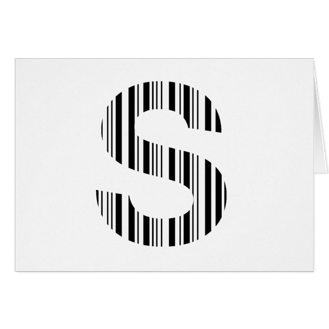 LETTER S BAR CODE First Initial Barcode Pattern (Front Horizontal)