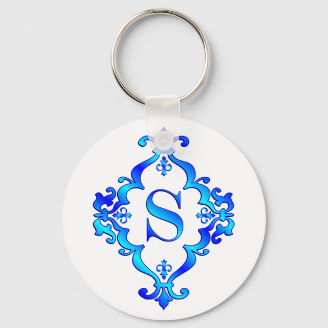 Letter S Blue Keychain (Front)