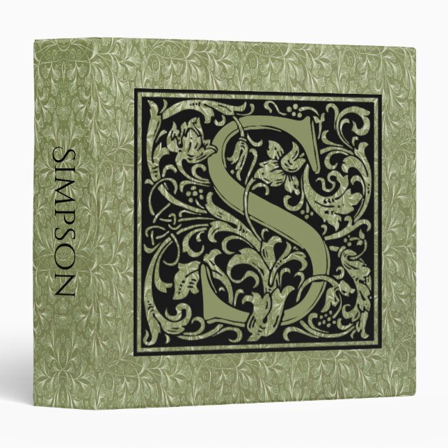 Letter S First Letter Monogram Binder (Front/Spine)