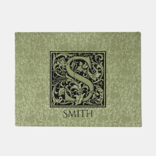 Letter S First Letter Monogram Personalized Doormat