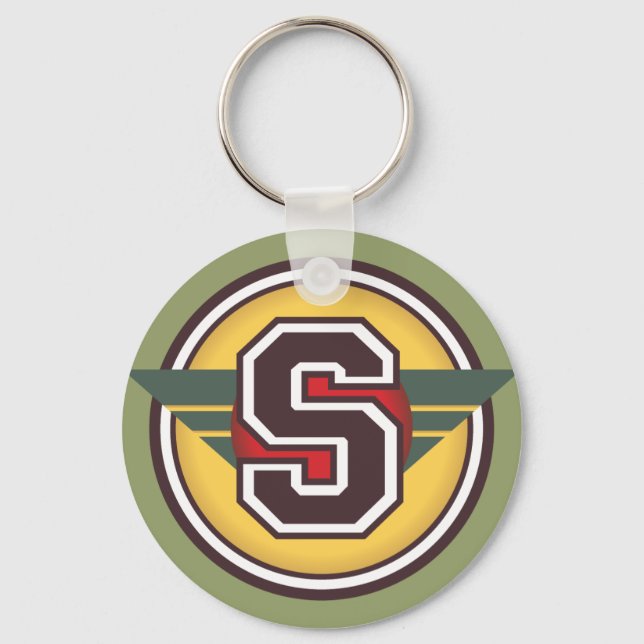 Letter "S" Initial Keychain (Front)