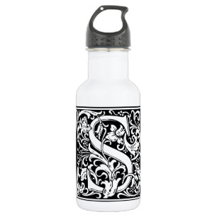 Letter S Medieval Monogram Art Nouveau 532 Ml Water Bottle