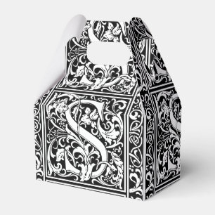 Letter S Medieval Monogram Art Nouveau Favor Box