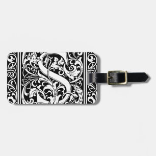 Letter S Medieval Monogram Art Nouveau Luggage Tag