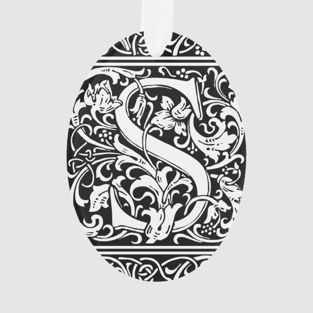 Letter S Medieval Monogram Art Nouveau Ornament (Back)