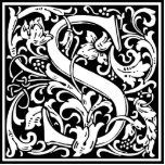 Letter S Medieval Monogram Art Nouveau Standing Photo Sculpture<br><div class="desc">This initial S is part of a complete series of upper case William Morris inspired typography initials. The black and white lettering is highly decorative, styled after the fancy typography of the middle ages. Cute and trendy, this is a vintage chic monogram S - letter S- swirly S . Customize...</div>