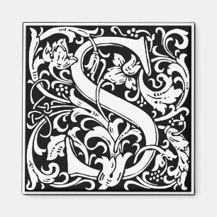Letter S Medieval Monogram Vintage Initial Magnet