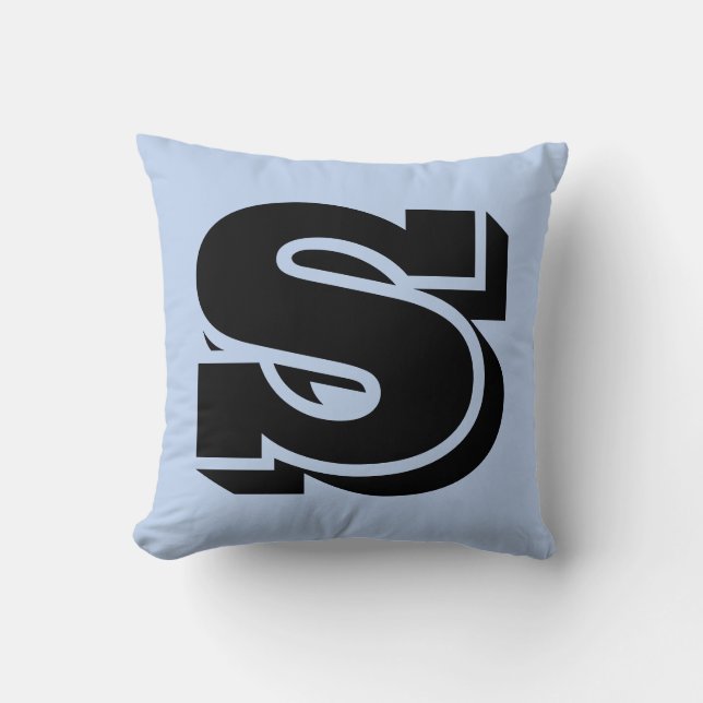 LETTER S MONOGRAM BLUE PILLOW (Front)