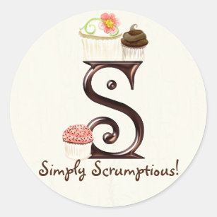 Letter S Monogram Cupcake Logo Business Stickers
