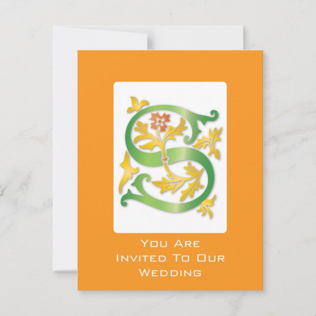 Letter S Monogram Fleur de lis Invitation (Front)