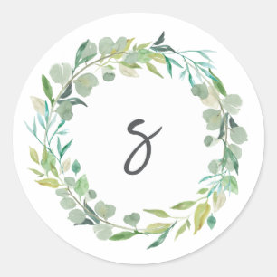 Letter S Monogram Initial Sticker Envelope Seal