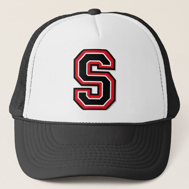 Letter 'S' Monogrammed Initial Trucker Hat (Front)
