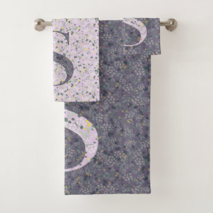 Letter S purple liberty Bath Towel Set