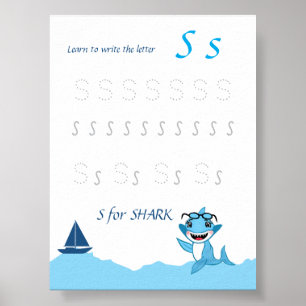 Letter S Tracing Poster for Kids