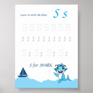 Letter S Tracing Poster for Kids
