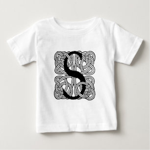 Letter S Vintage Celtic Knot Monogram Baby T-Shirt