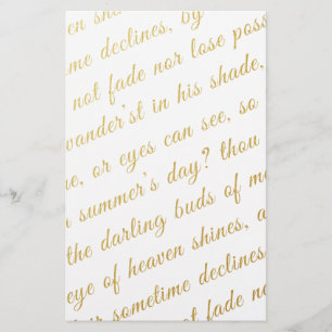 Letter Script Faux Gold Typography Poetry White