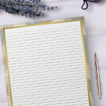 Letter Size 8.5" x 11" Brown Lines College Ruled Notepad<br><div class="desc">Standard Letter Size Pages - 8.5" X 11" with Brown Lines College Ruled on Each Page for Easy Writing - One Sided Notebook Paper with Gold Frame and Vintage Dusty Blue  and Cream with Brown Accents Large Floral Background</div>