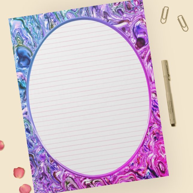 Letter Size 8.5" x 11" Pink Lined Paper Colorful Notepad (Creator Uploaded)