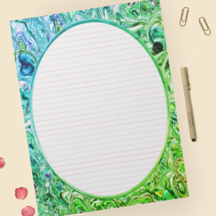 Letter Size 8.5" x 11" Pink Lined Paper Greens Notepad