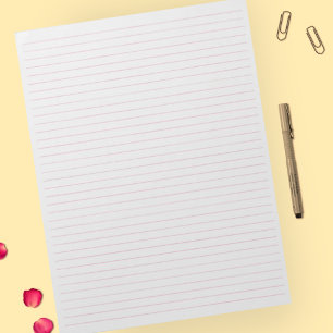 Letter Size 8.5" x 11" Pink Lines College Ruled Notepad