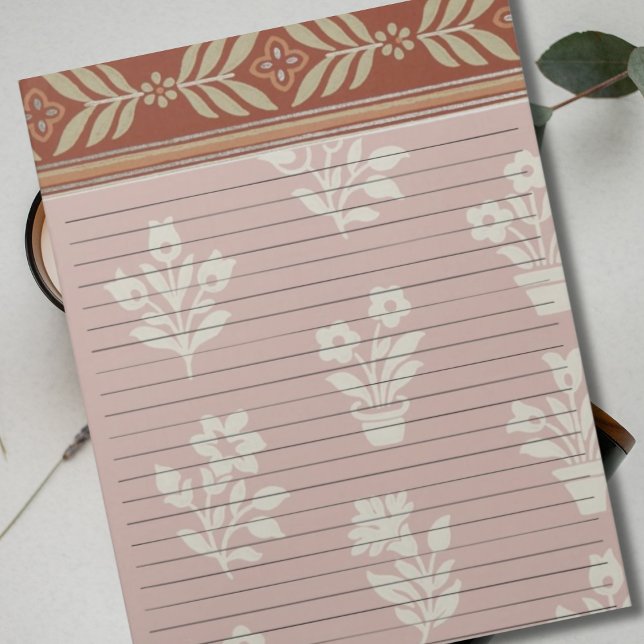 Letter Size 8.5" x 11" Wide Rule Retro Farmhouse Notepad (Creator Uploaded)