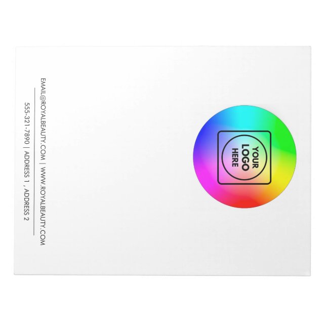 Letter Size 8.5x11 Custom Logo Notepad (Front)