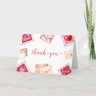 Letter Stamp Sweetheart Valentine Baby Shower Thank You Card