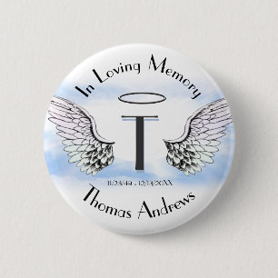 Letter T   Add Name   Memorial 2 Inch Round Button