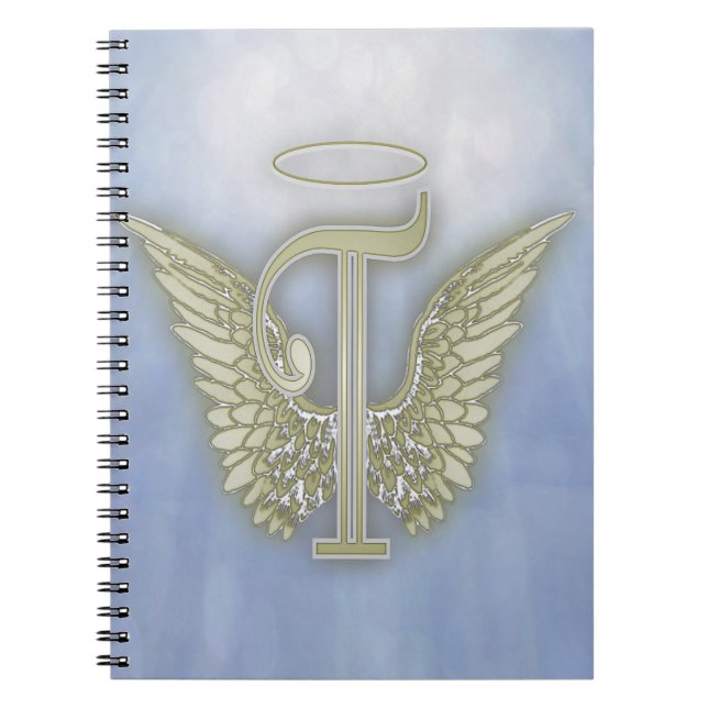 Letter T Angel Monogram Notebook (Front)