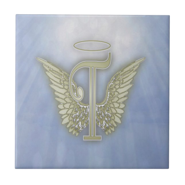 Letter T Angel Monogram Tile (Front)