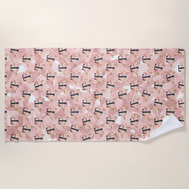 Letter T Beach Towel (Front)